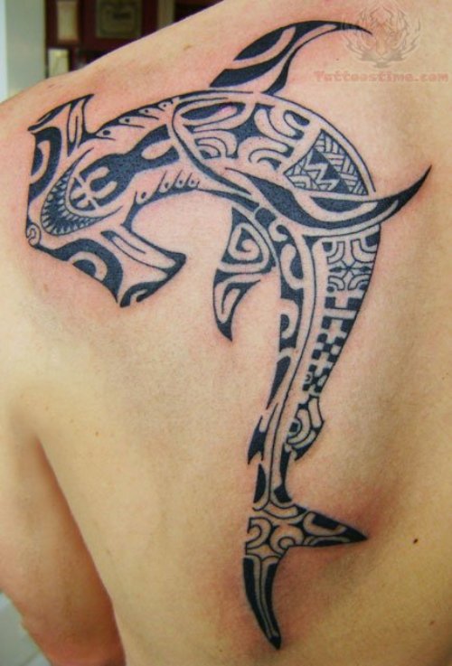 Back Shoulder Hammerhead Shark Tattoo